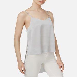 Kensie High Low Hem Silver Spaghetti Strap Camisole Top Size Large